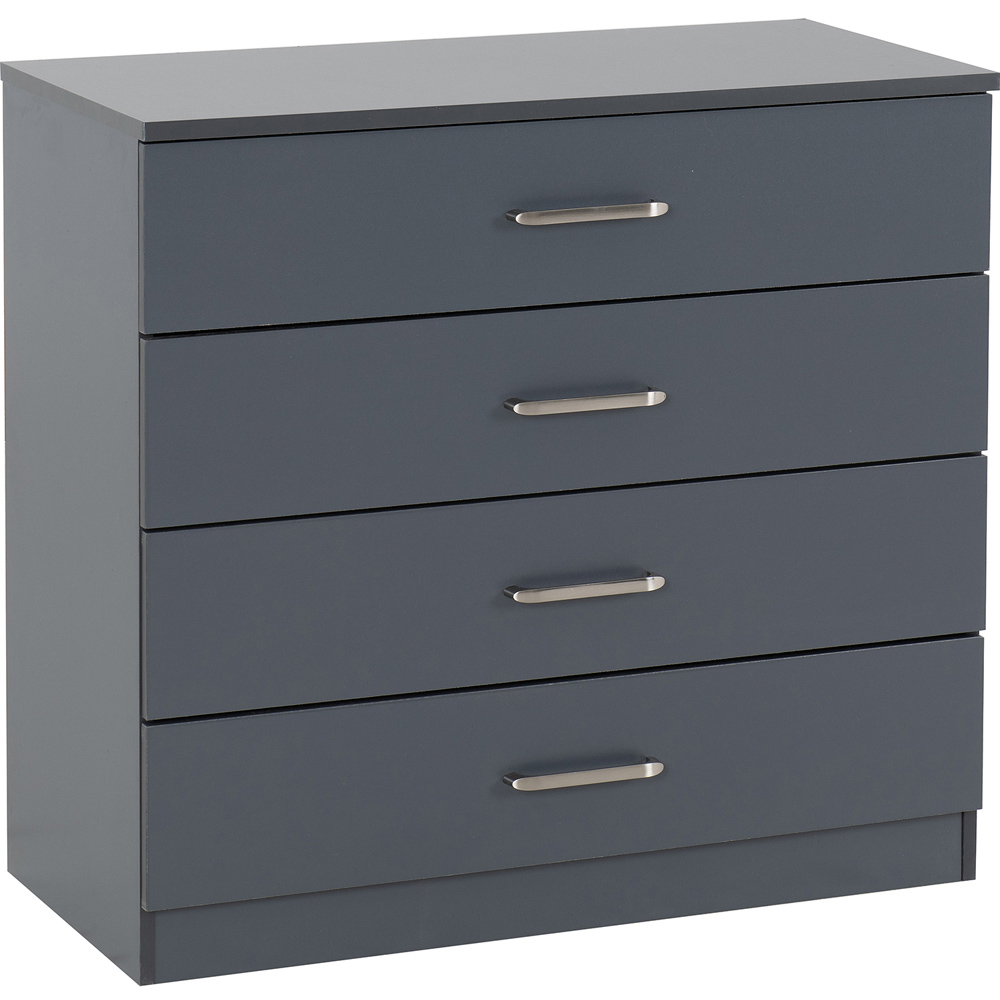 Seconique Dakota 4 Drawer Dark Grey Storage Chest Image 2