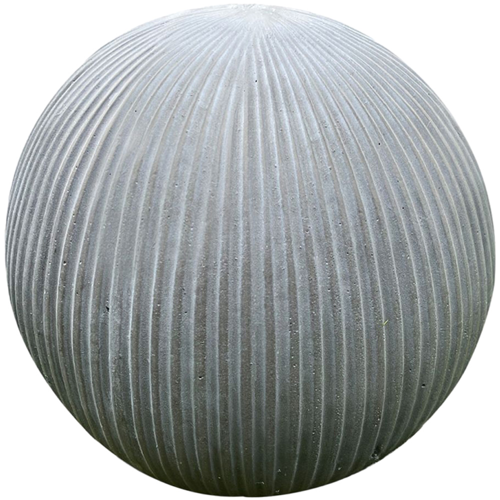 wilko Vertical Ribbed Light Grey Outdoor Decorative Ball 29.5cm Image 1