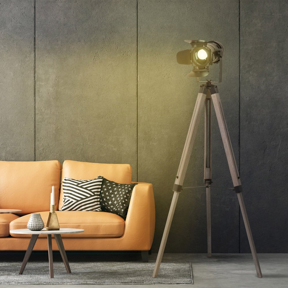 Portland Industrial Style Tripod Floor Lamp Image 2