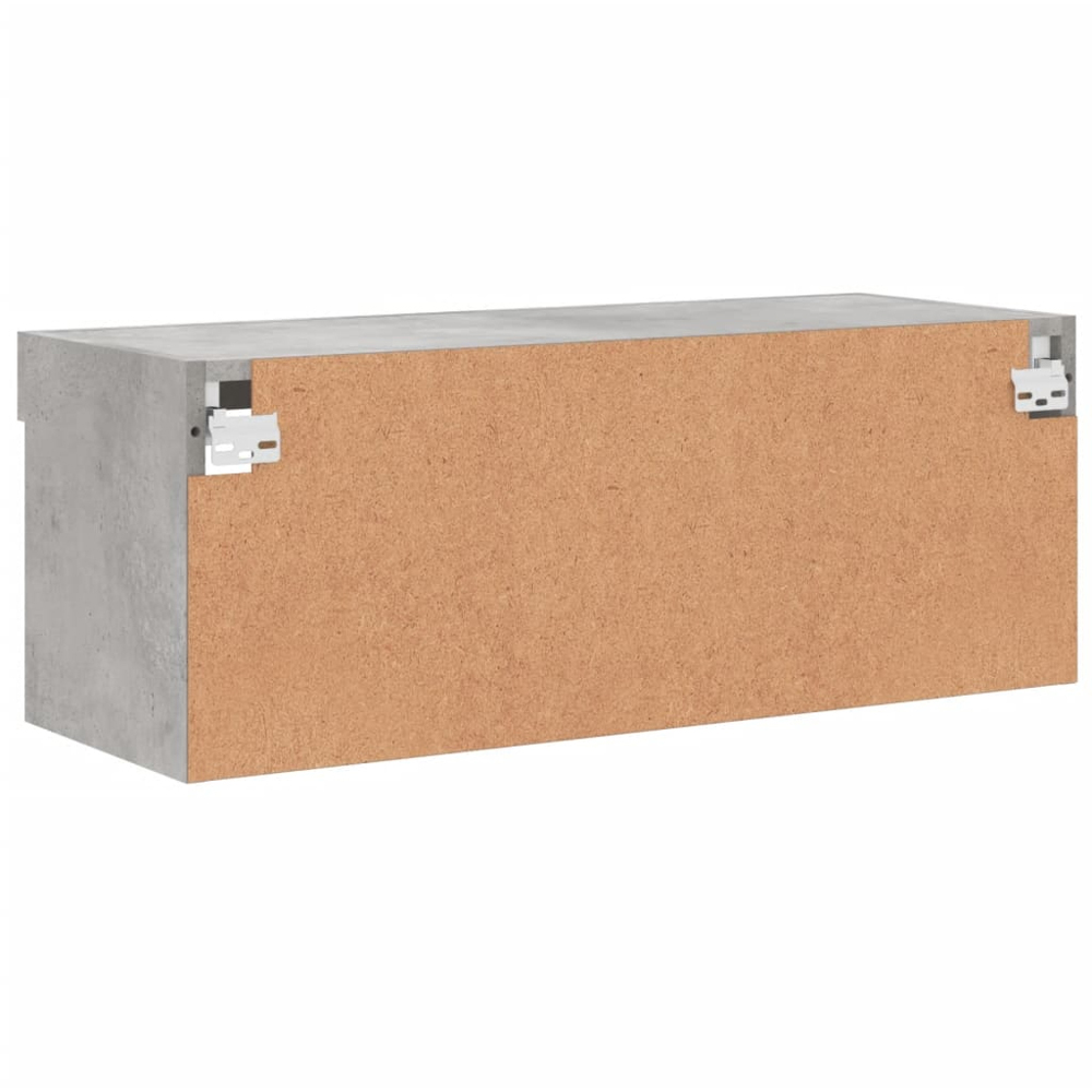 vidaXL 2 Shelf Concrete Grey Wall Mounted TV Cabinet with RGB LED Lights Image 5