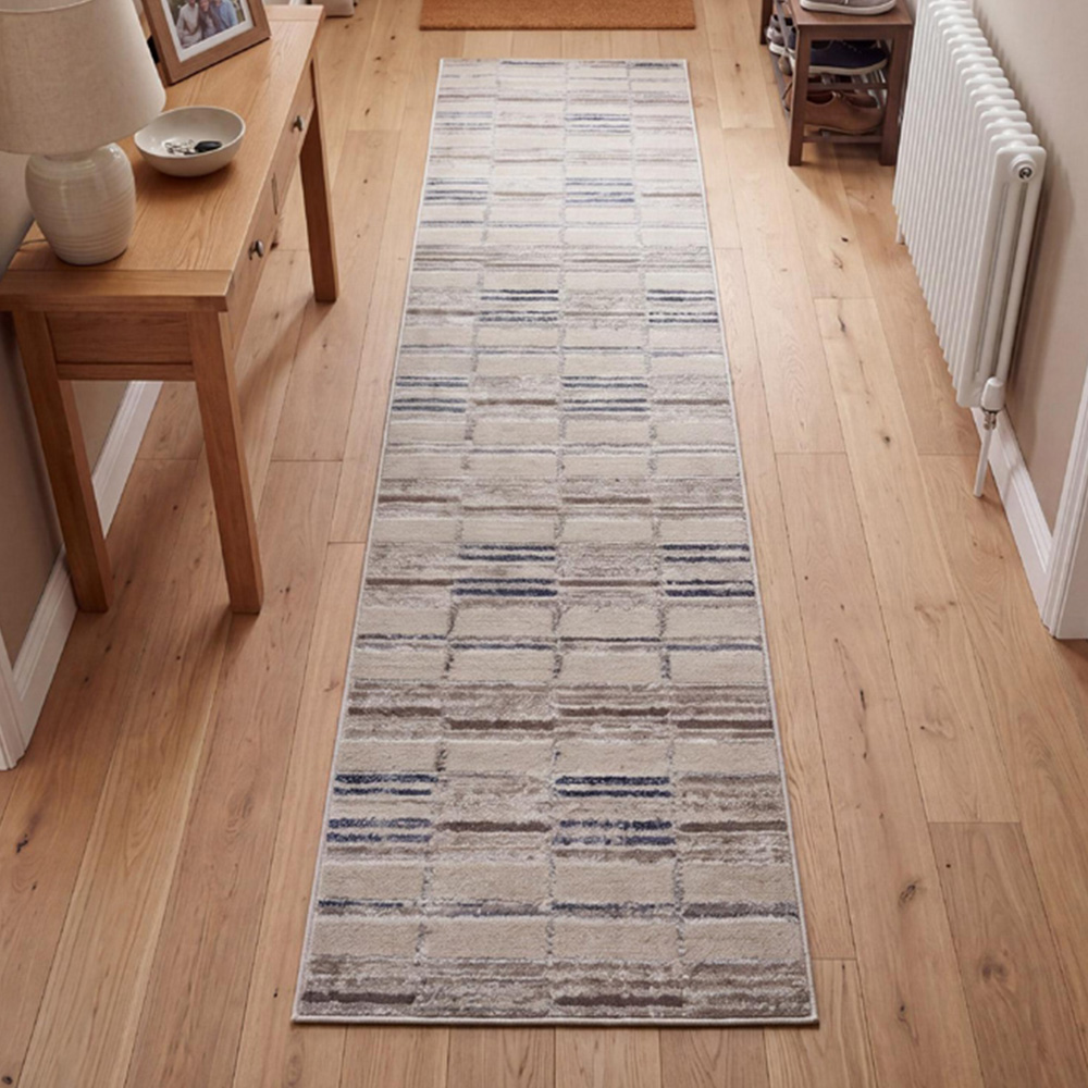 Arthouse Muse Check Lines Navy Runner 60 x 230cm Image 1