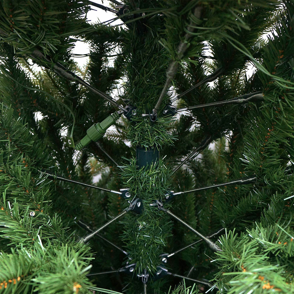 7ft Pre-Lit Cliveden Artificial Fir Christmas Tree Green Image 11