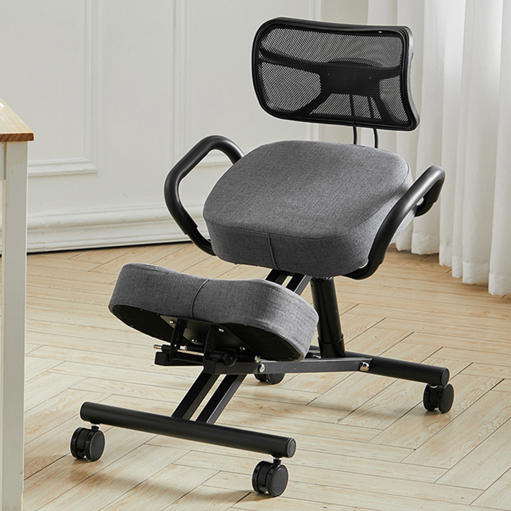 Living and Home Grey and Black Ergonomic Kneeling Chair Image 1