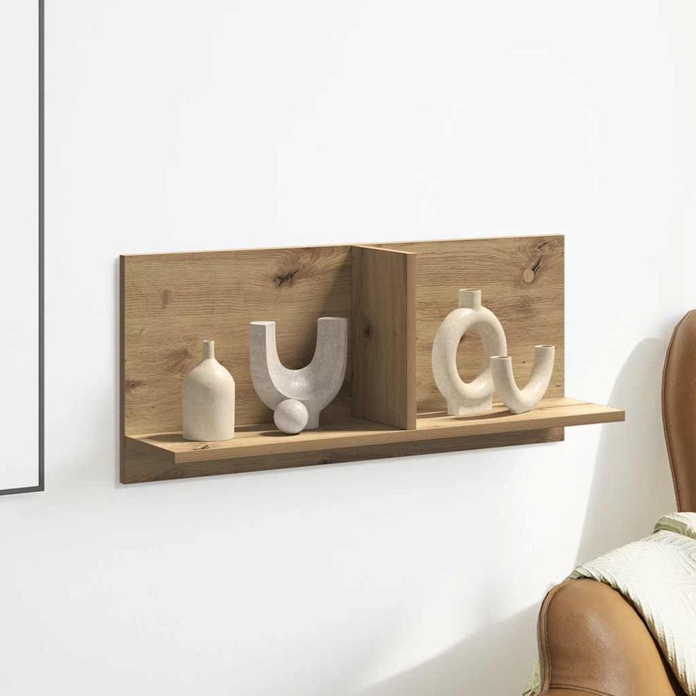 vidaXL 2 Shelf Artesian Oak Wall Cabinet Image 2