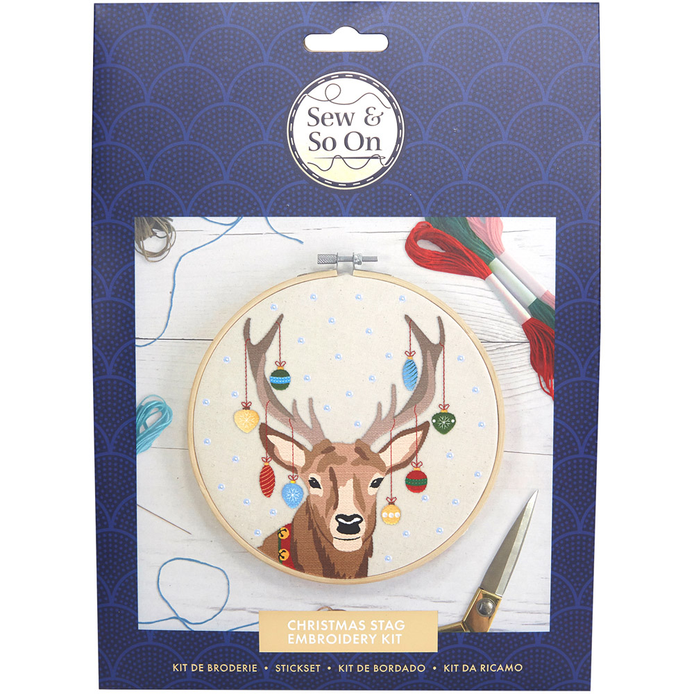 Sew & So On Multicoloured Stag Embroidery Craft Set 8 inch Image 6
