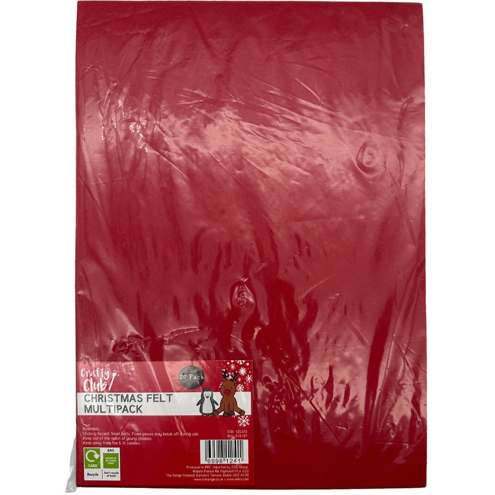 Pack of 20 Christmas Felt Sheets Image 2