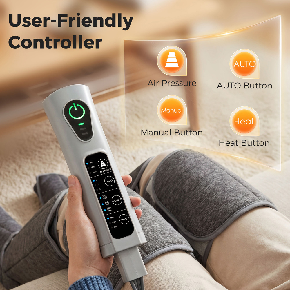 HOMCOM Grey Electric Leg Massager with Heat Image 6