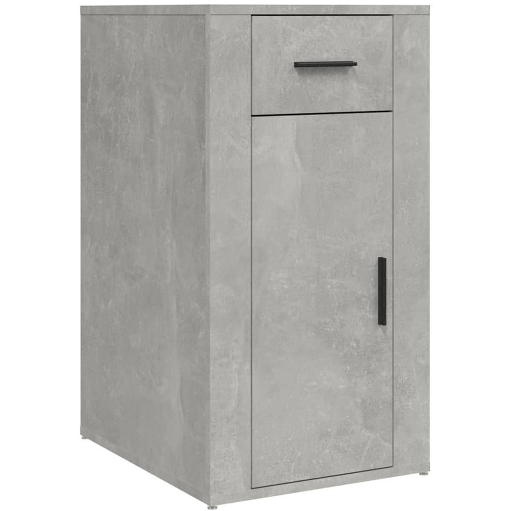 vidaXL Single Door Single Drawer Concrete Grey Wooden Desk Cabinet Image 2