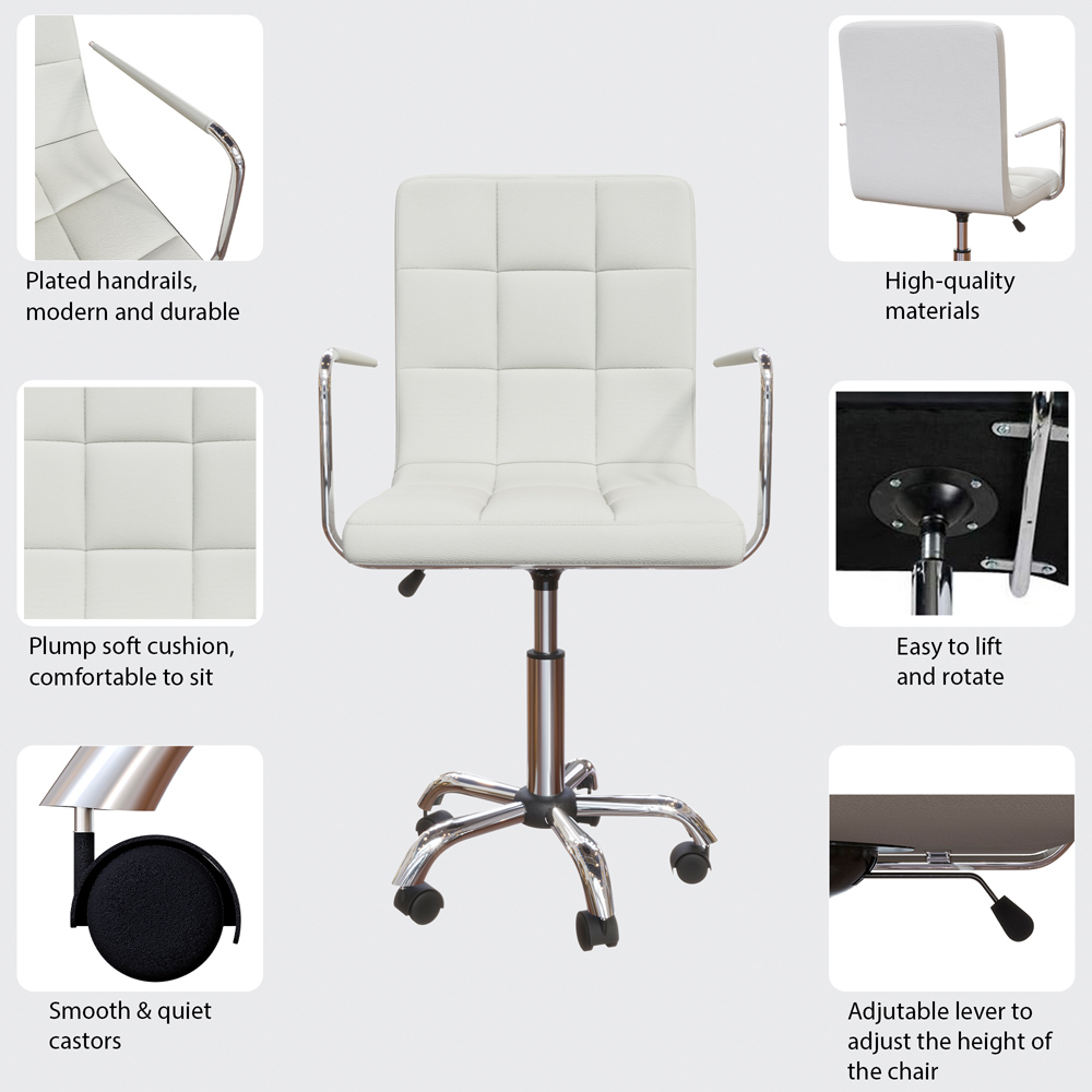 Vida Designs Calbo White Office Chair Image 5