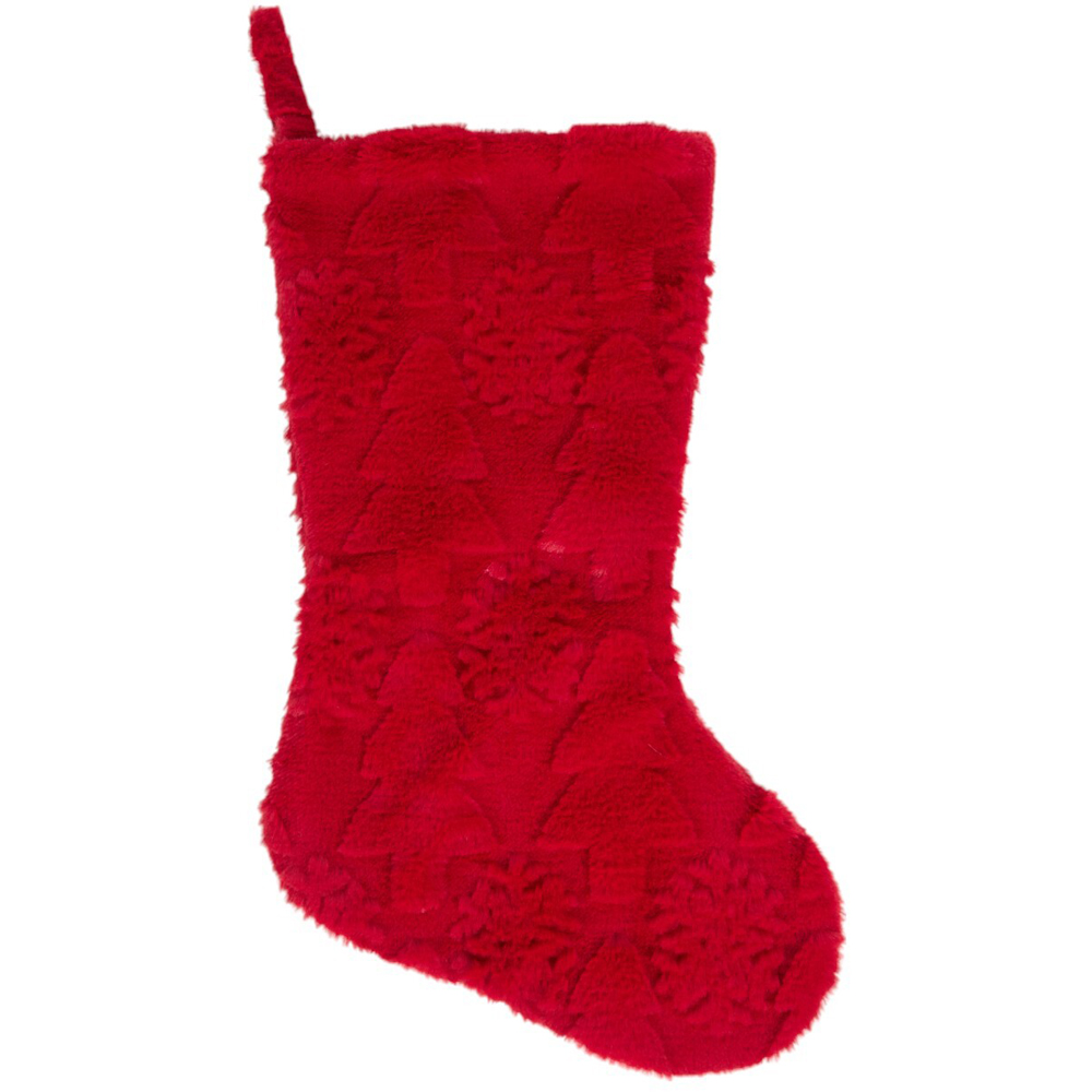 Christmas Tree Embossed StockingRed Image 1