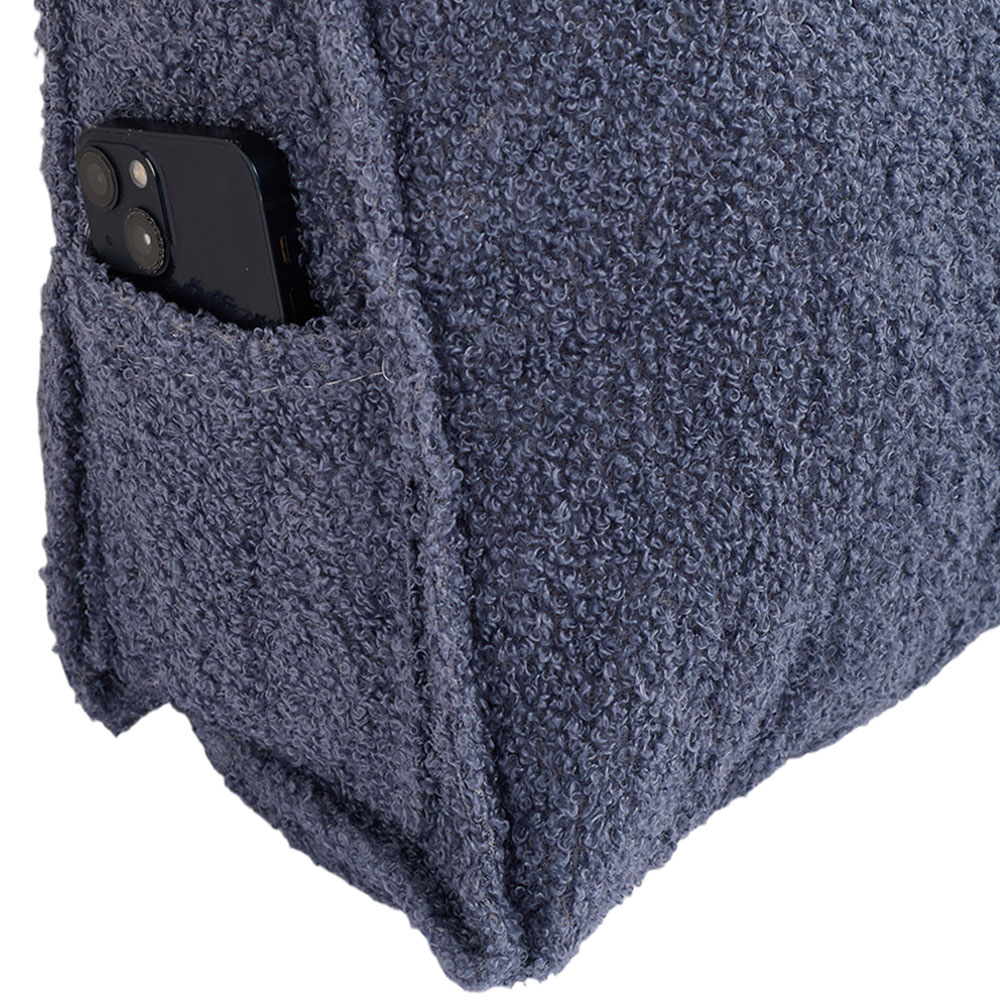 Living and Home Slate Blue Wedge Headboard Pillow with Side Pocket 100 x 50cm Image 5