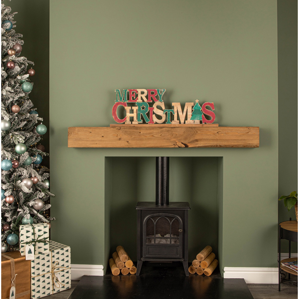 Samuel Alexander Red and Green Wooden Merry Christmas Table Top Sign 80cm Image 7
