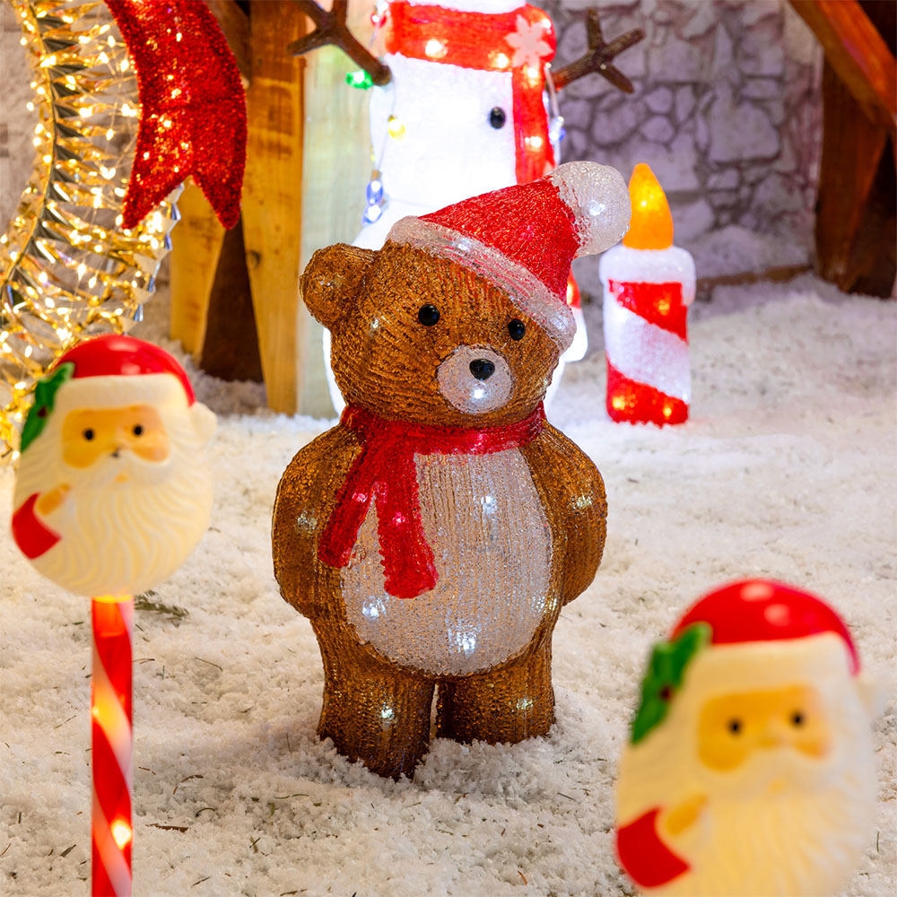 Acrylic LED Christmas Bear Decoration Image 2