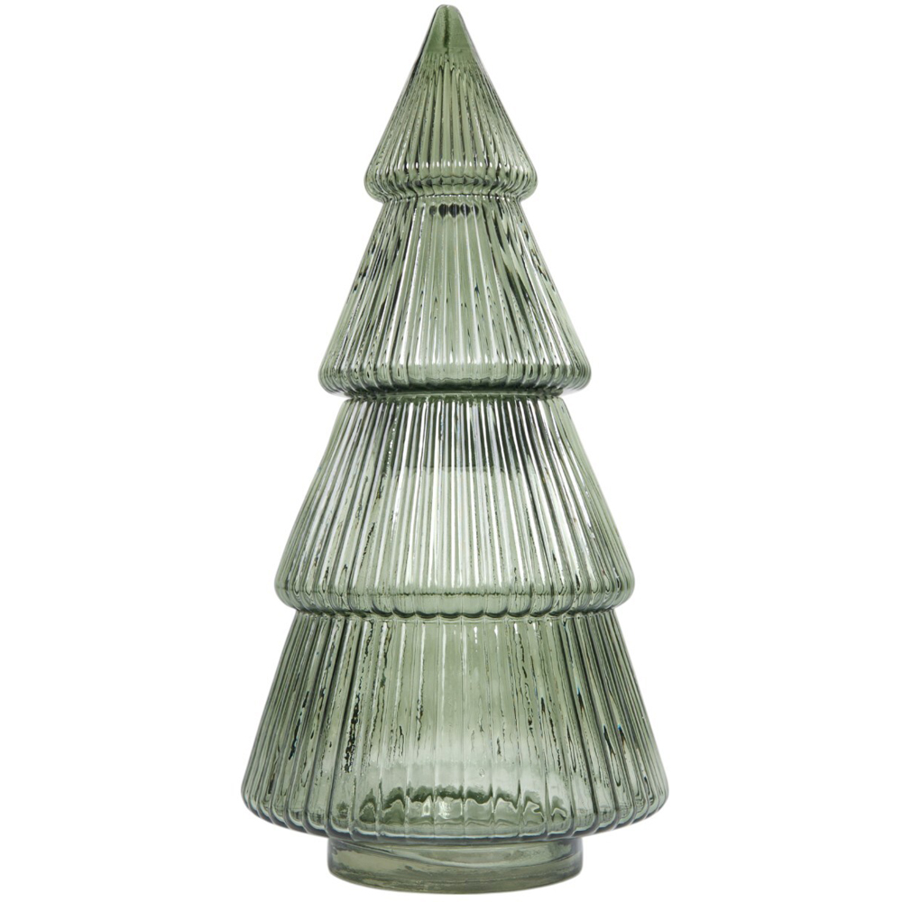 Glass Christmas Tree Jar - Emerald Image 1