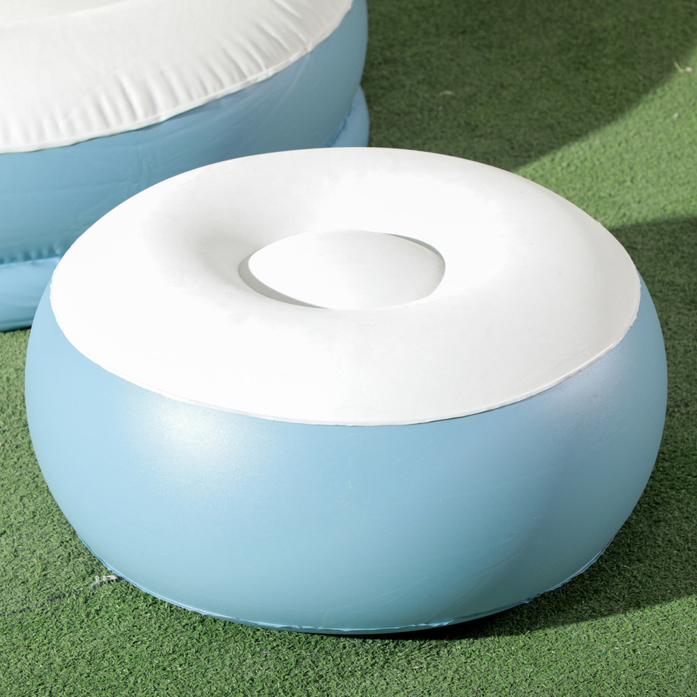 Outsunny White Inflatable Chair with Footstool Image 9