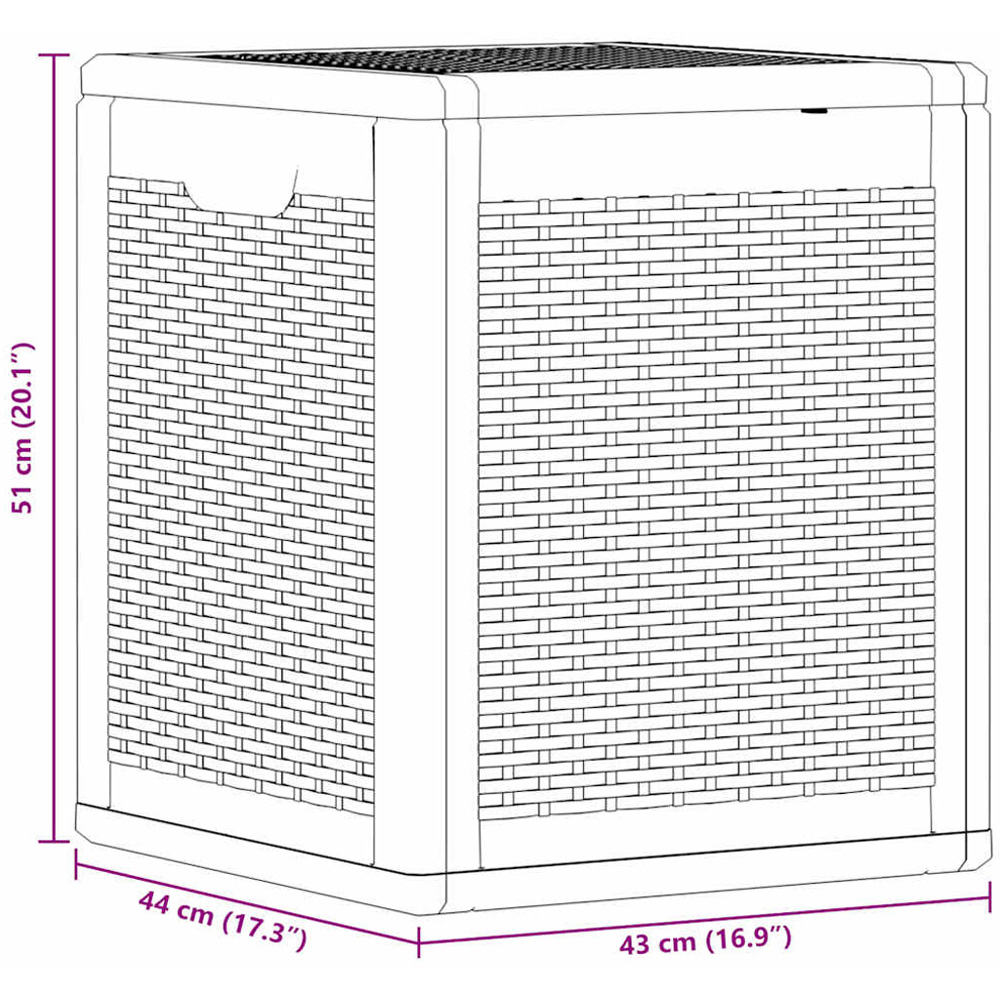 vidaXL 90L Grey Polypropylene Garden Storage Box Image 6