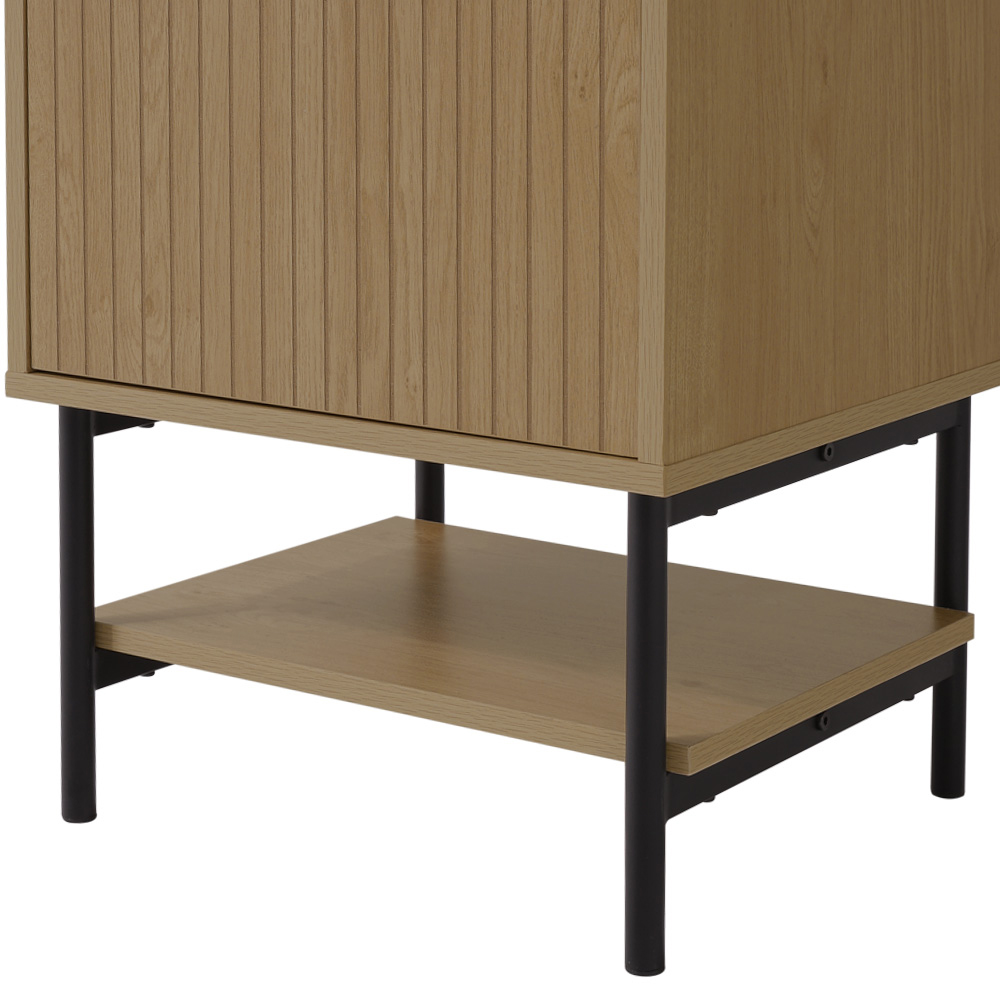 H&O Direct Single Drawer 4 Shelf Tall Wooden Freestanding Storage Cabinet Image 6