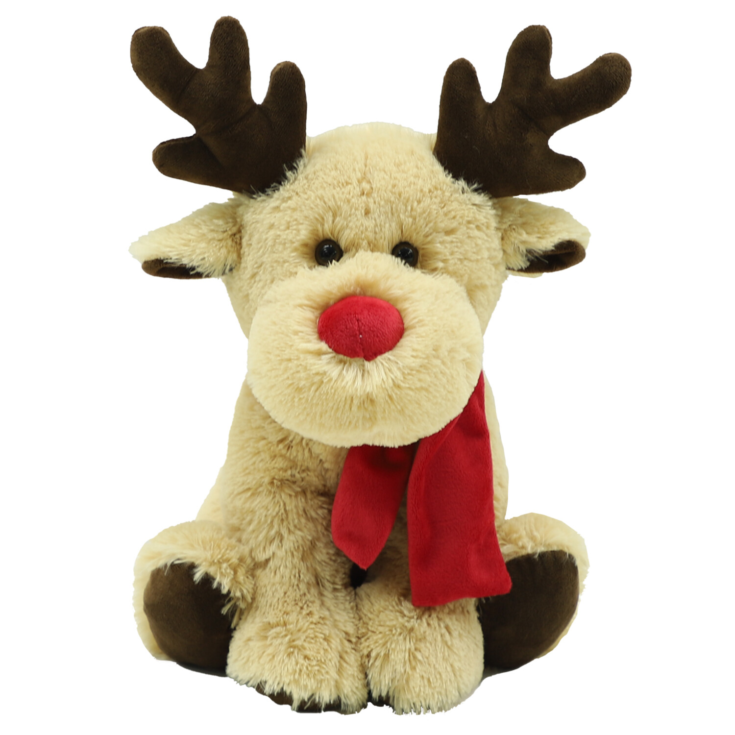 Reindeer Christmas Plush Toy Cream Image 1