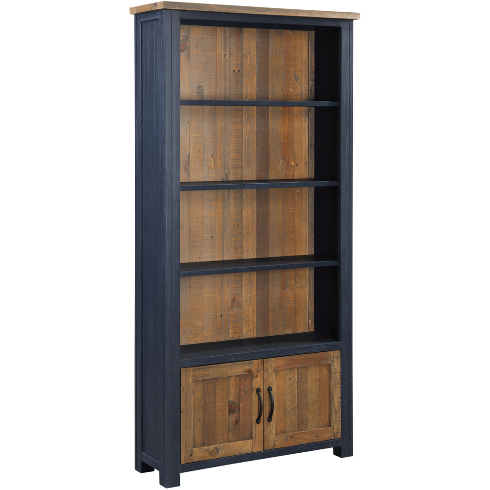 Baumhaus Splash of Blue 2 Door 4 Shelf Open Bookcase Image 2