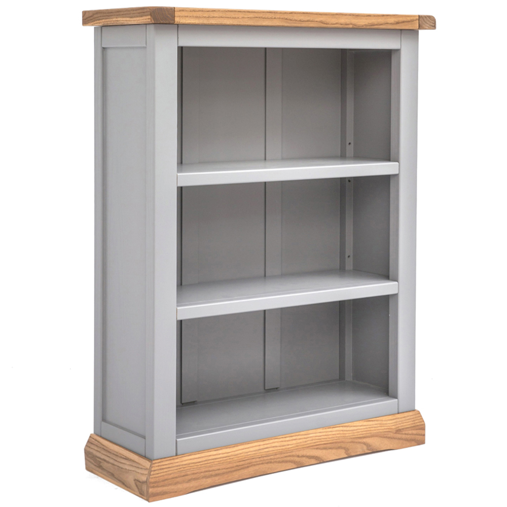 Biccari 3 Shelf Grey Bookcase Image 3