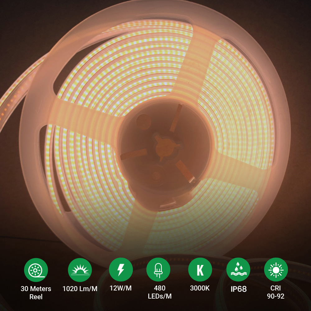 ENER-J 24V 3000K COB LED Strip Light 30m Image 6