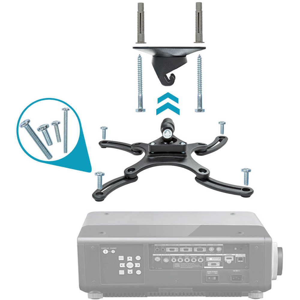 tectake Black Swivel Universal Projector Ceiling Mount Image 2