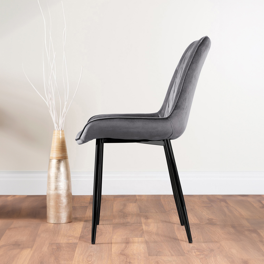 Furniturebox Molini Cesano 4 Seater Dining Set Black Gloss and Grey Image 4