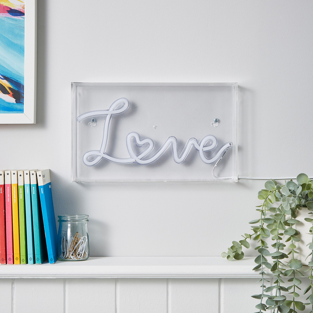 Glow Love Neon Pink Acrylic Light Box Image 6