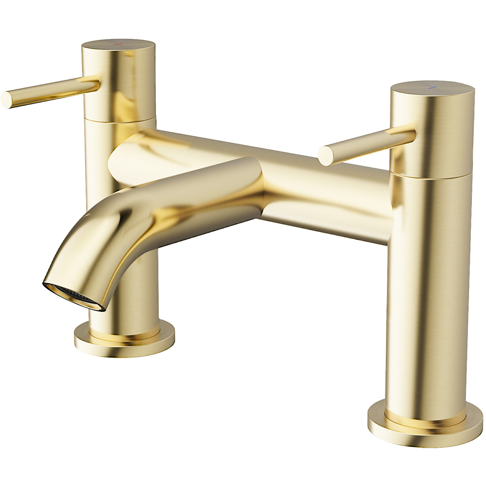 Nes Home Alice Modern Brushed Brass Designer Bath Filler Tap Image 1