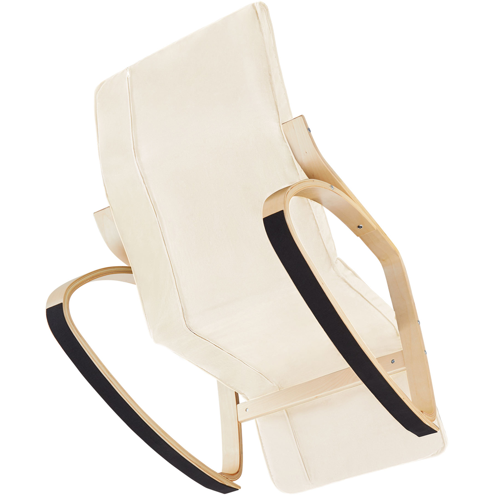 tectake Onda Beige Rocking Chair with Adjustable Footrest Image 4