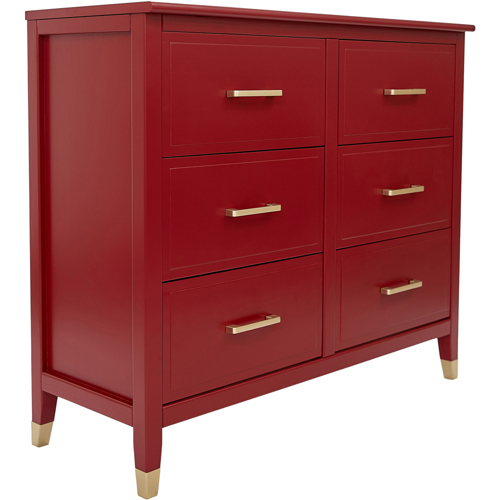 Palazzi 6 Drawer Red Chest of Drawers Image 2