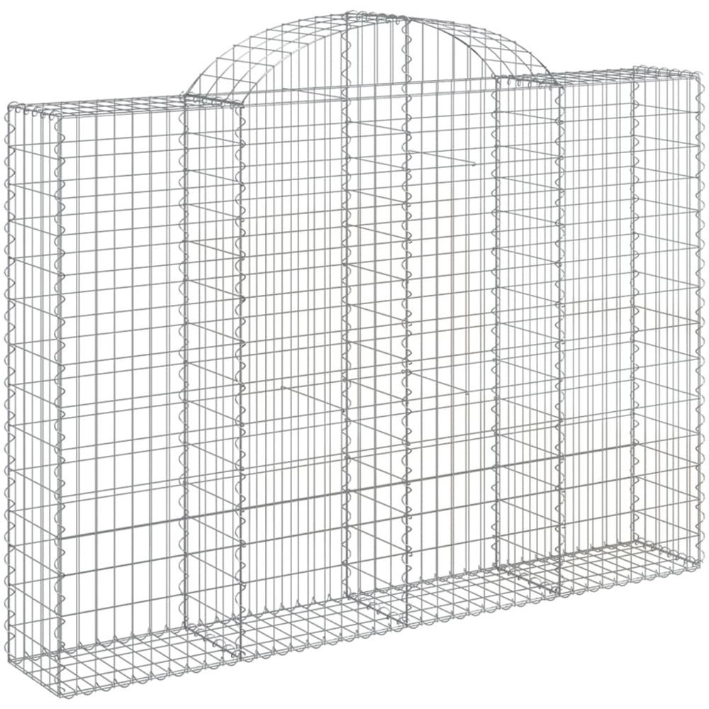 vidaXL Silver Galvanised Iron Arched Gabion Basket 200 x 30 x 140/160cm 6 Pack Image 1