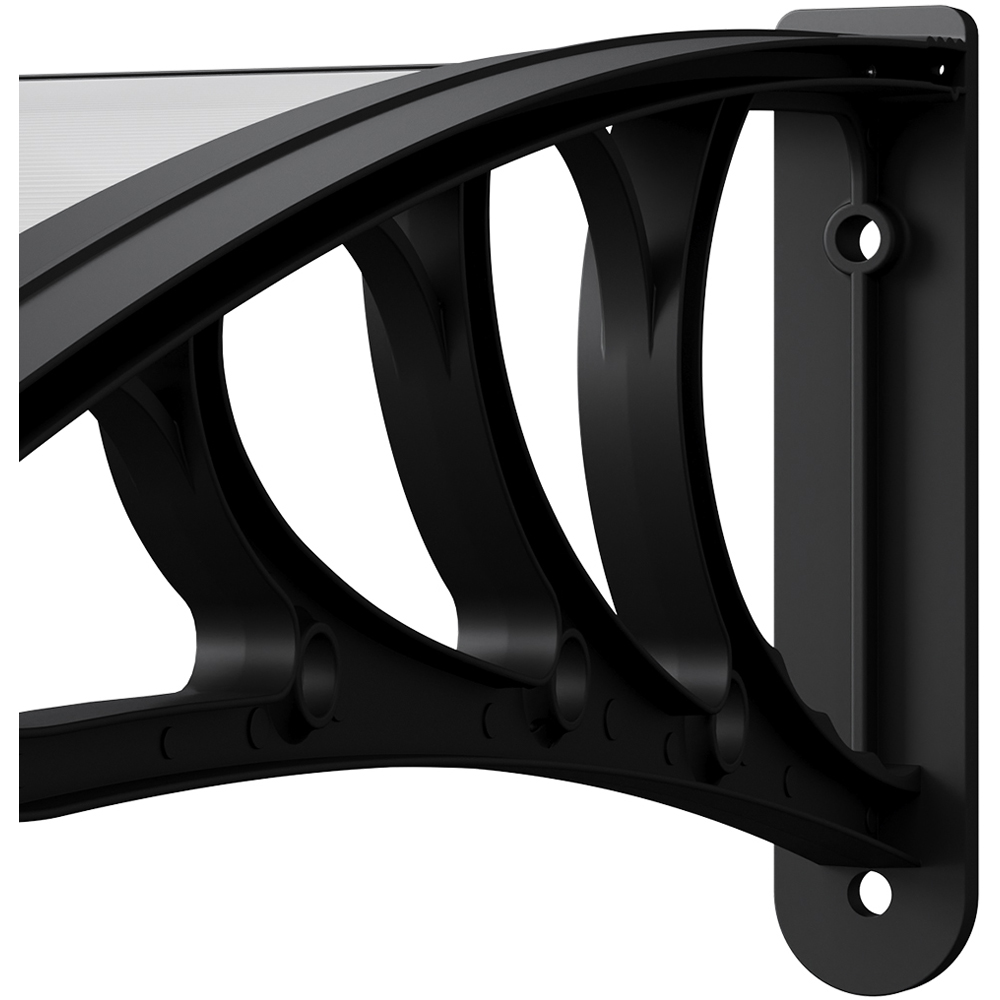Living and Home Black Door and Window Outdoor Awning with Water Channel 1 x 1m Image 3