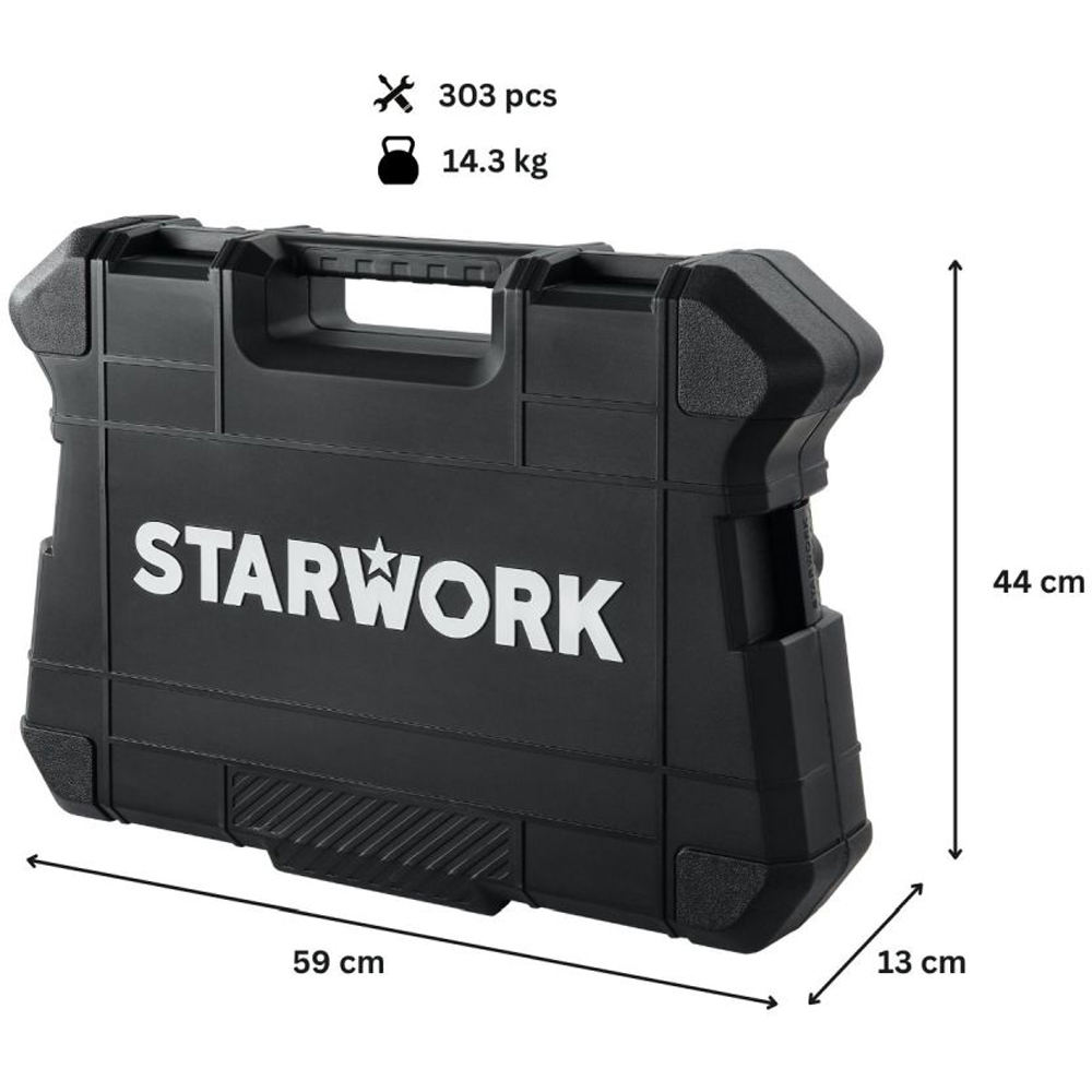 STARWORK True Mechanic 303 Piece SAE and Metric Professional Mechanics Tool Set Image 7