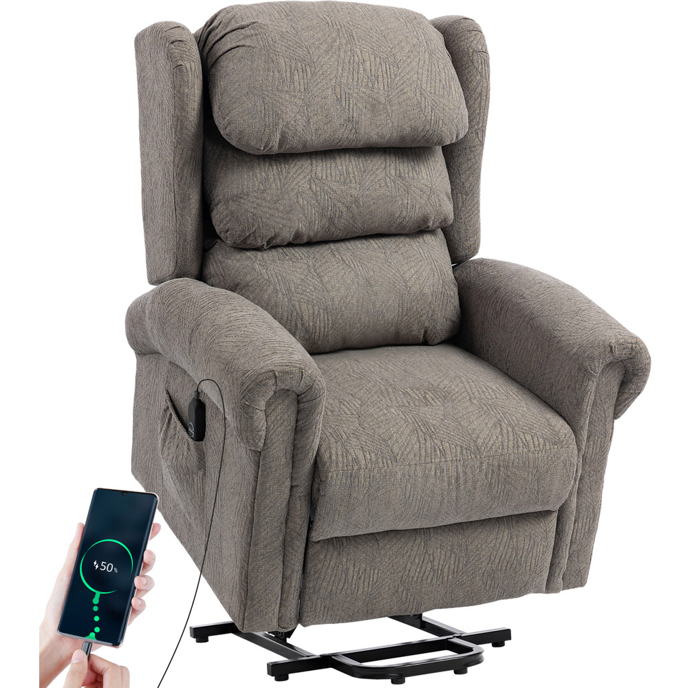 Portland Dark Grey Electric Power Lift Recliner Armchair with Remote Image 3
