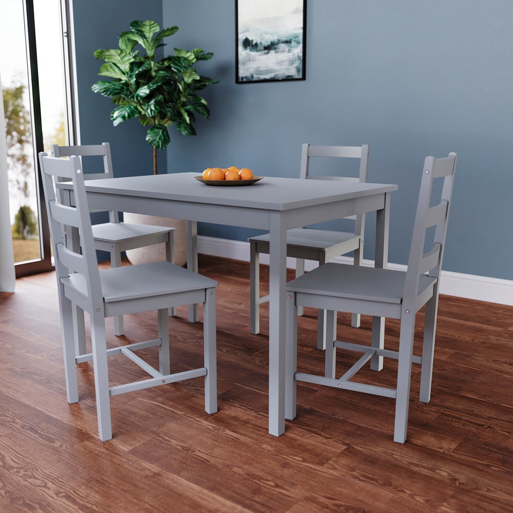 Vida Designs Yorkshire 4 Seater Dining Set Grey Image 3