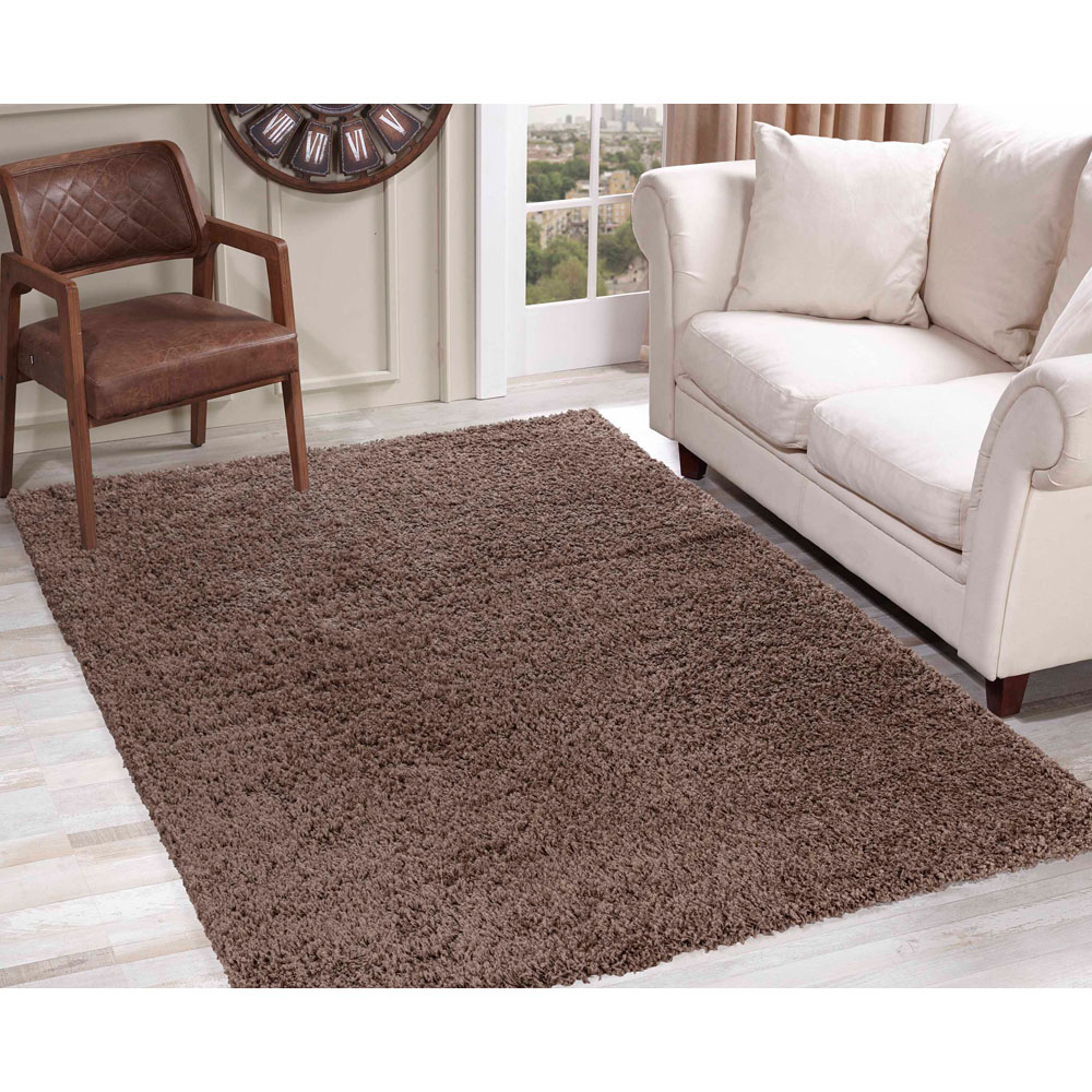 Desire Rugs Oxford Dark Beige Plain Shaggy Rug 120 x 170cm Image 4