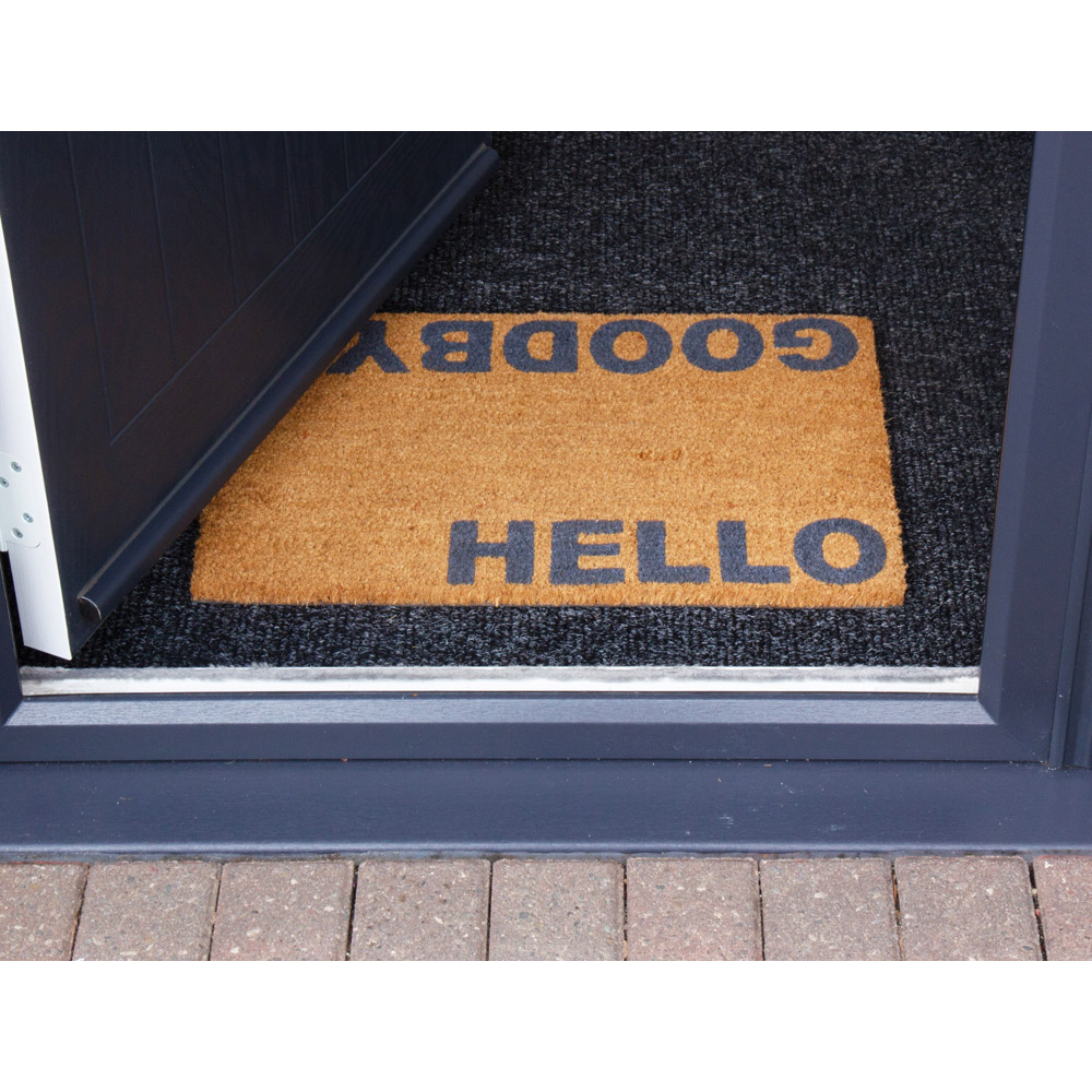 Eselle Astley Hello Goodbye Printed Neutral Coir Door Mat 40 x 60cm Image 3