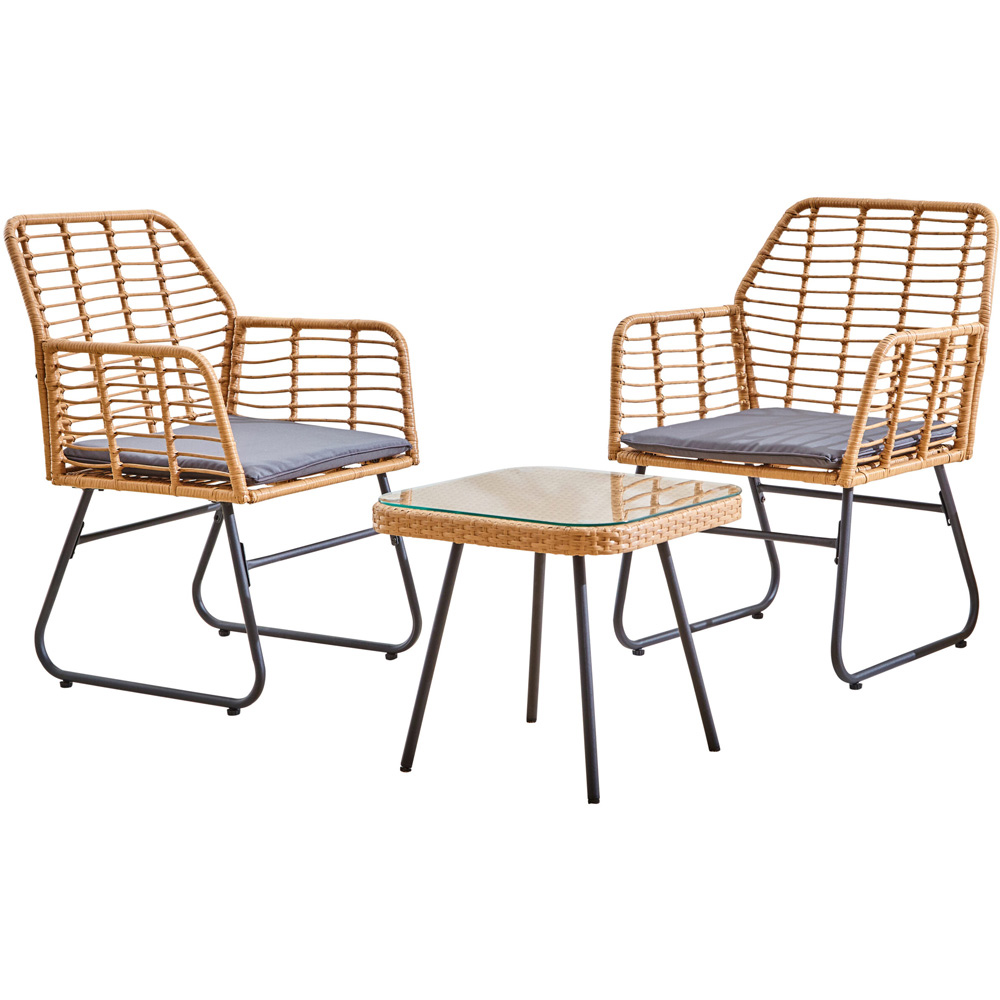 Neo Bamboo 2 Seater Bistro Set Grey Image 2