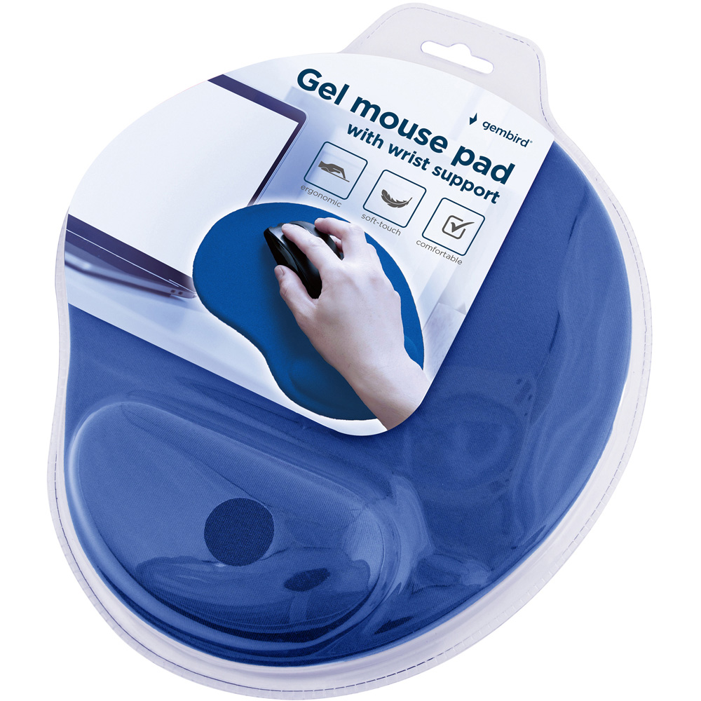 Gembird Blue Gel Wrist Wrest Mouse Pad Image