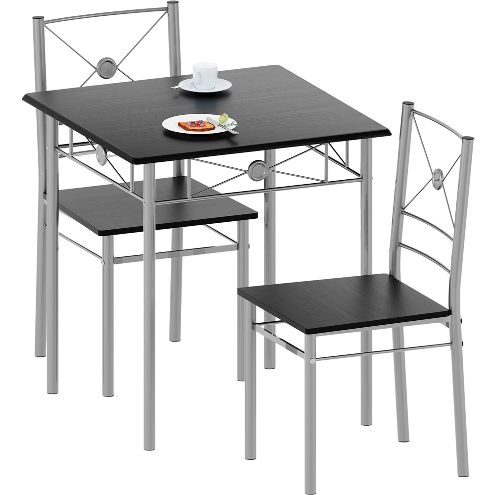 Vida Designs Roslyn 2 Seater Square Dining Set Black Image 2