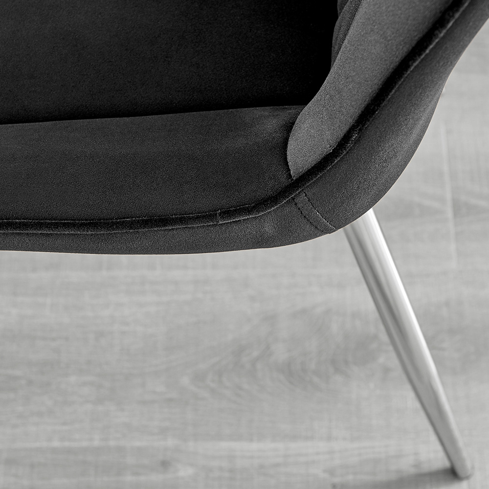 Furniturebox Copeland Cesano Marble Effect 2 Seater Dining Set White Black and Chrome Image 8