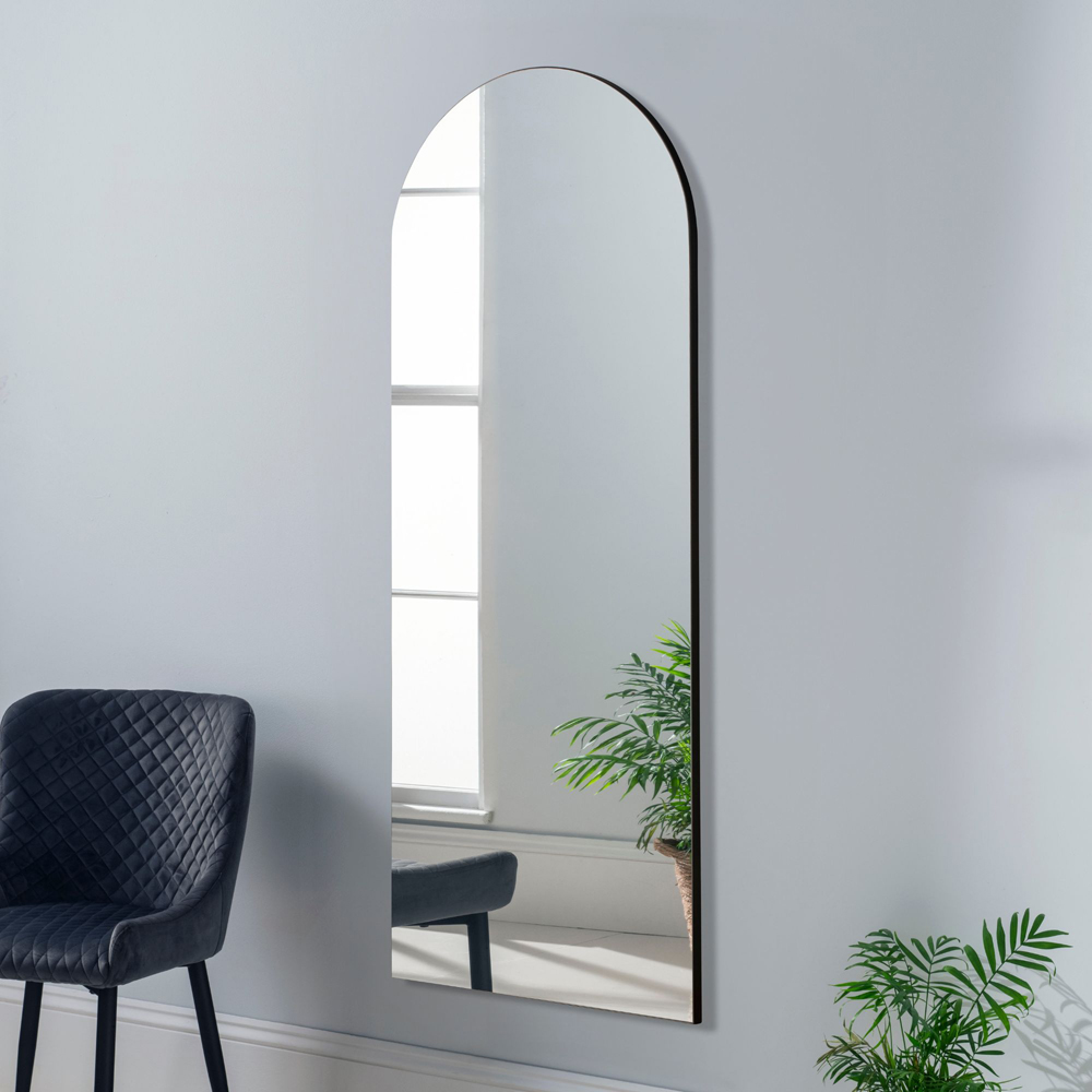 Yearn Black Arched Full Length Wall Mirror 150 x 60cm Image 2