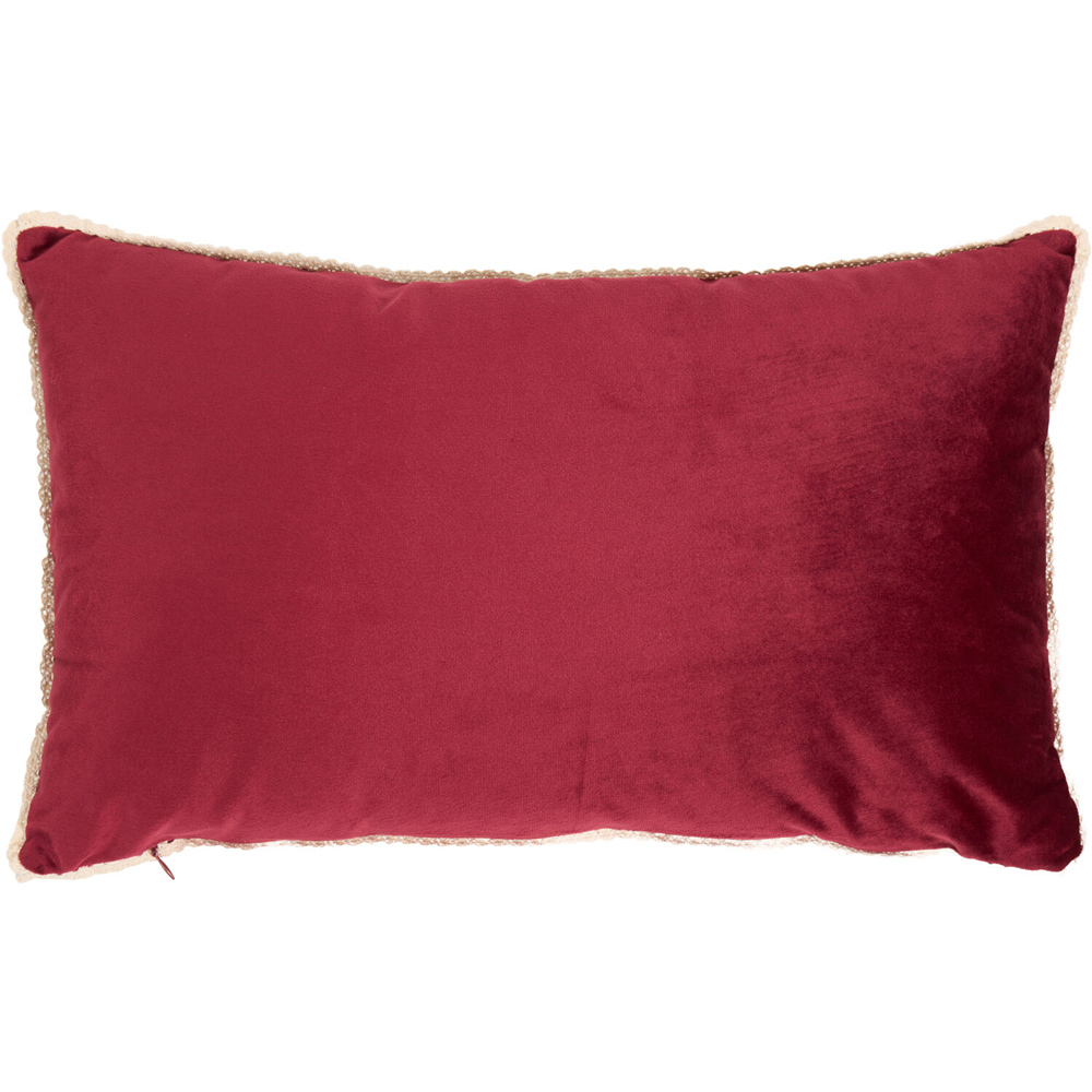 Mistletoe Velvet Cushion Burgundy Image 10