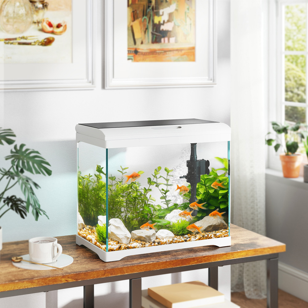 PawHut 27L Glass Fish Tank with Filter System Image 2
