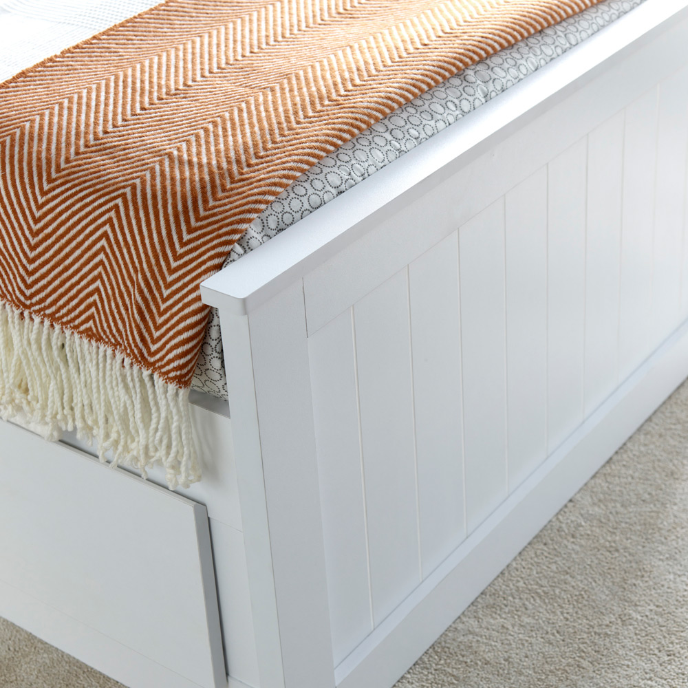 Bedmaster Enzo Single 3 Drawer White Wooden Bed with Orthopaedic Mattress Image 6