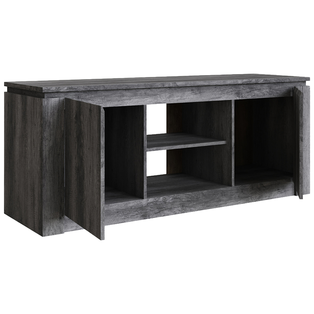 GFW Canyon 2 Door 2 Open Shelf Charcoal Grey Wide TV Unit Image 3