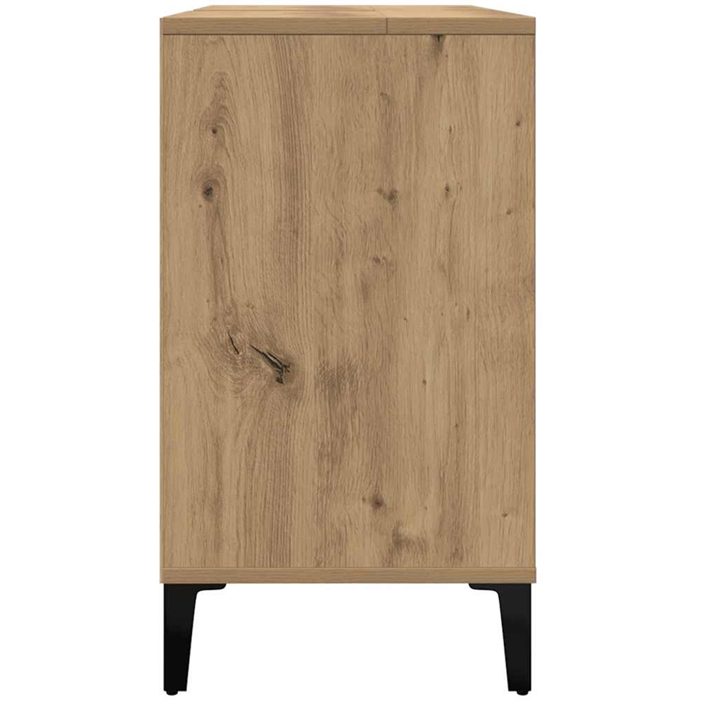 vidaXL Single Door 4 Open Compartment Artisan Oak Bathroom Sink Cabinet Image 5