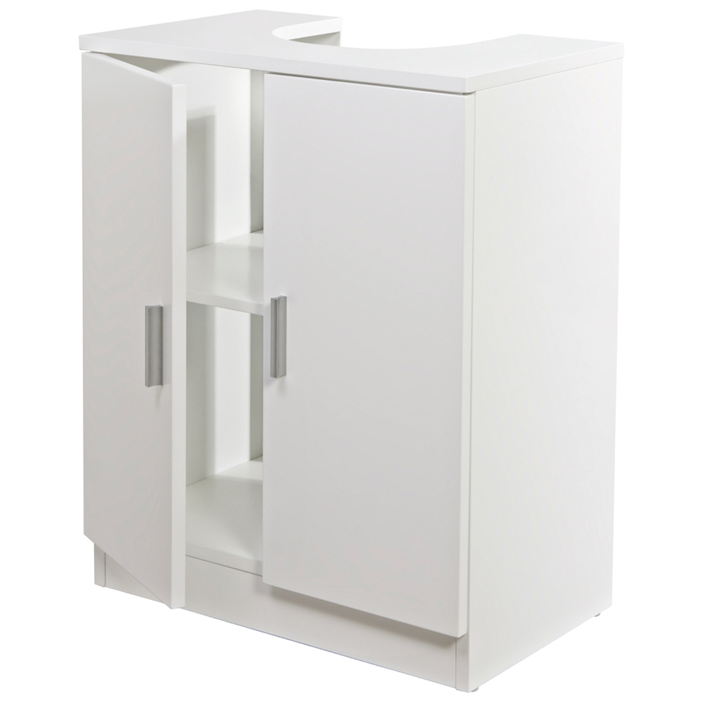 2 Door White High Gloss Under Sink Cabinet Image 3