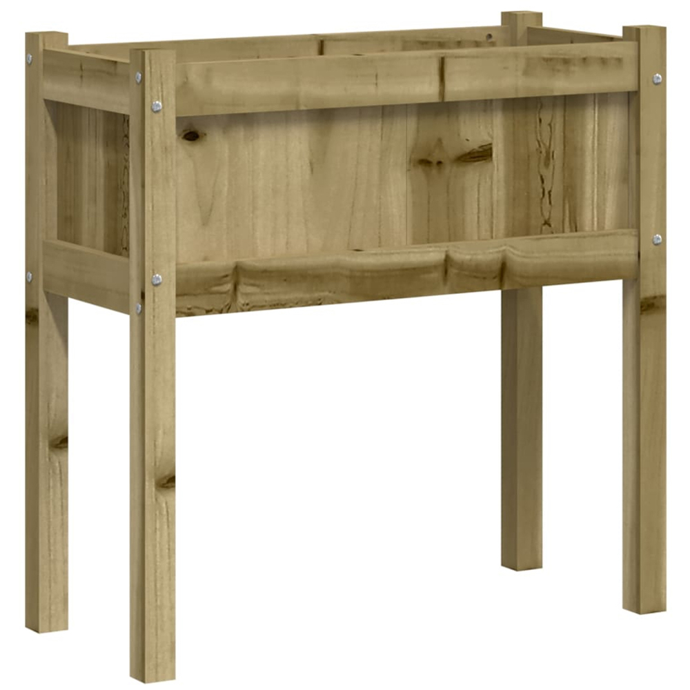 vidaXL Natural Pine Wood Garden Planter with Legs 70 x 70 x 31cm Image 7